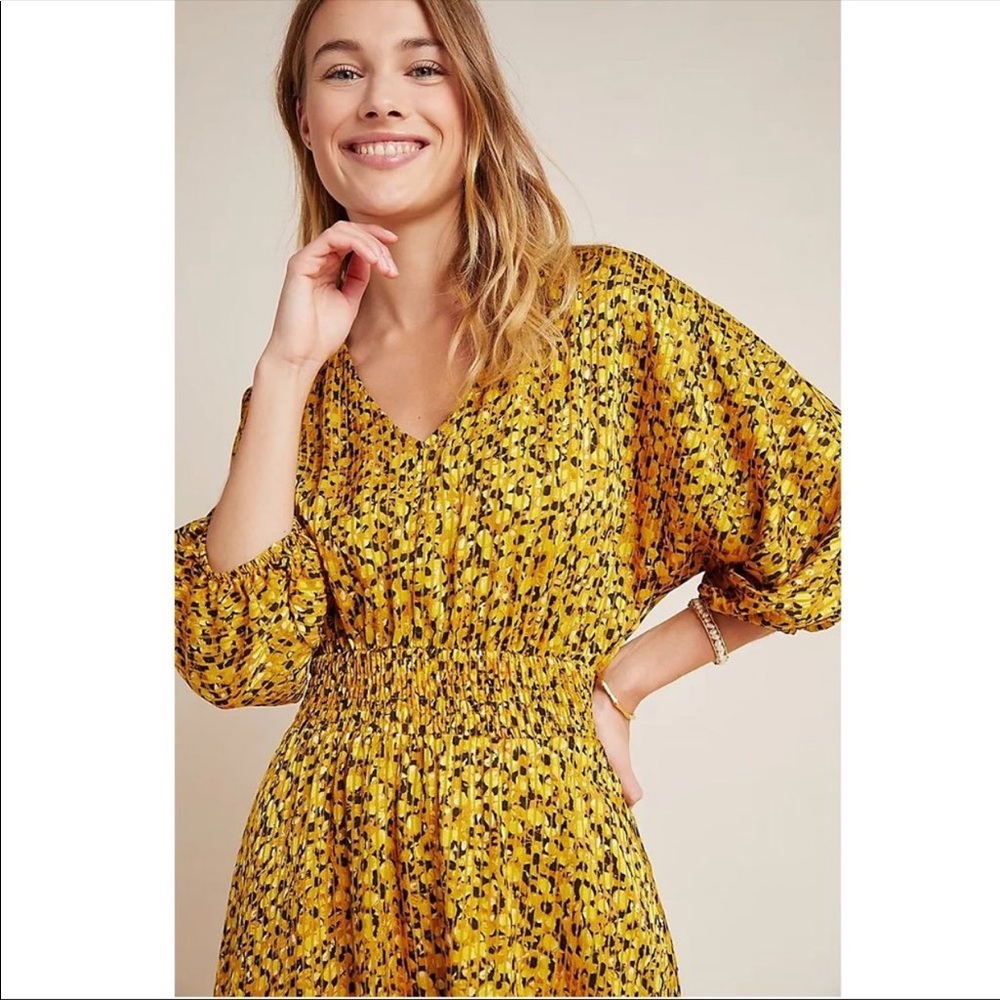 Anthropologie Marigold Printed Midi Dress, Large
